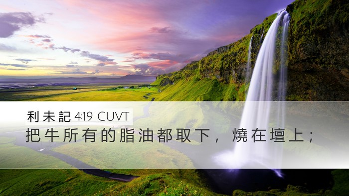 利 未 記 4:19 CUVT Desktop Wallpaper - 把 牛 所 有 的 脂 油 都 取 下 ， 燒 - Desktop Bible Verse Wallpaper