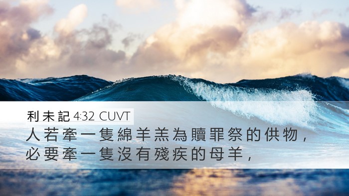 利 未 記 4:32 CUVT Desktop Wallpaper - 人 若 牽 一 隻 綿 羊 羔 為 贖 罪 祭 - Desktop Bible Verse Wallpaper