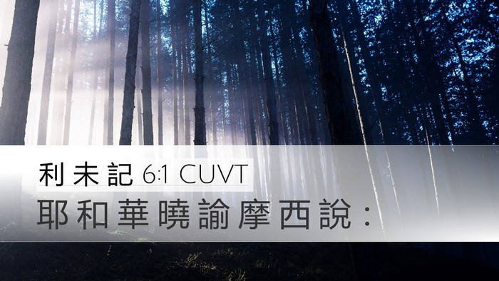 利 未 記 6:1 CUVT Desktop Wallpaper - 耶 和 華 曉 諭 摩 西 說 - Desktop Bible Verse Wallpaper