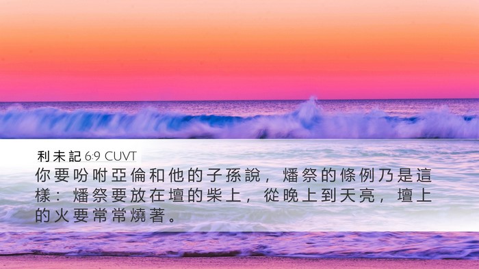 利 未 記 6:9 CUVT Desktop Wallpaper - 你 要 吩 咐 亞 倫 和 他 的 子 孫 說 - Desktop Bible Verse Wallpaper