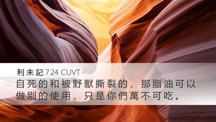 利 未 記 7:24 CUVT Desktop Wallpaper - 自 死 的 和 被 野 獸 撕 裂 的 ， 那 - Desktop Bible Verse Wallpaper