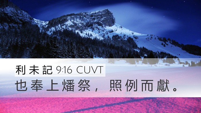利 未 記 9:16 CUVT Desktop Wallpaper - 也 奉 上 燔 祭 ， 照 例 而 獻 - Desktop Bible Verse Wallpaper