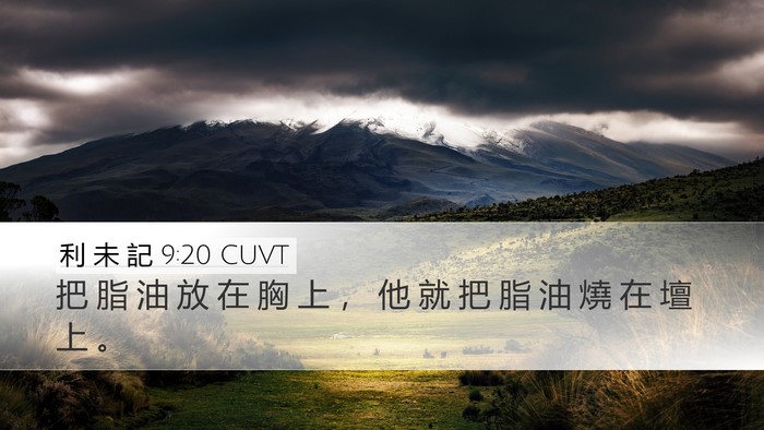 利 未 記 9:20 CUVT Desktop Wallpaper - 把 脂 油 放 在 胸 上 ， 他 就 把 脂 - Desktop Bible Verse Wallpaper