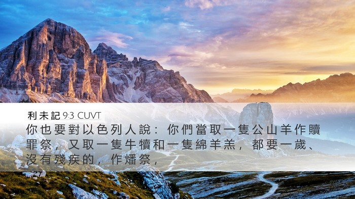 利 未 記 9:3 CUVT Desktop Wallpaper - 你 也 要 對 以 色 列 人 說 ： 你 們 - Desktop Bible Verse Wallpaper