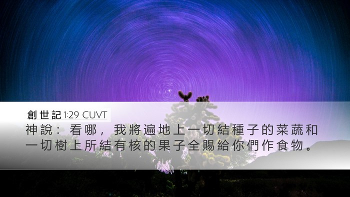 創 世 記 1:29 CUVT Desktop Wallpaper - 神 說 ： 看 哪 ， 我 將 遍 地 上 一 - Desktop Bible Verse Wallpaper