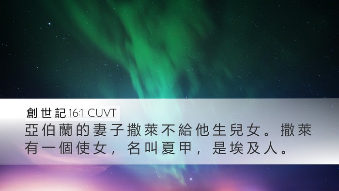 創 世 記 16:1 CUVT Desktop Wallpaper - 亞 伯 蘭 的 妻 子 撒 萊 不 給 他 生 - Desktop Bible Verse Wallpaper