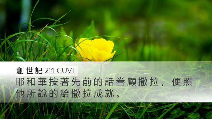 創 世 記 21:1 CUVT Desktop Wallpaper - 耶 和 華 按 著 先 前 的 話 眷 顧 撒 - Desktop Bible Verse Wallpaper