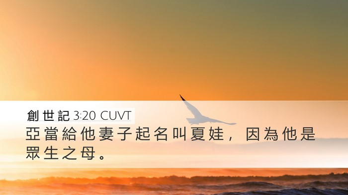 創 世 記 3:20 CUVT Desktop Wallpaper - 亞 當 給 他 妻 子 起 名 叫 夏 娃 ， - Desktop Bible Verse Wallpaper
