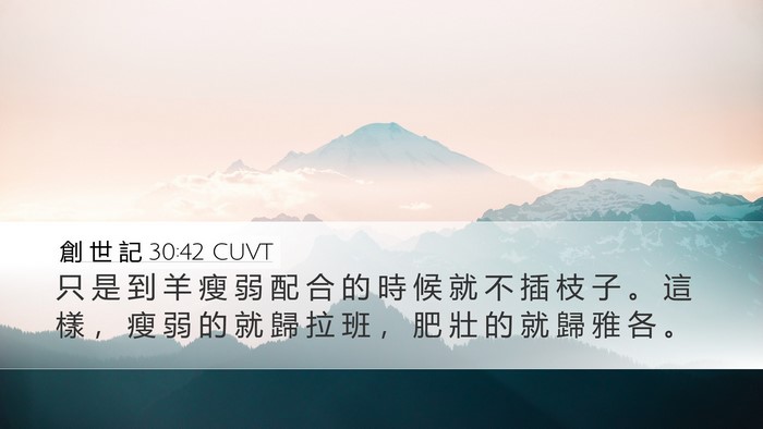 創 世 記 30:42 CUVT Desktop Wallpaper - 只 是 到 羊 瘦 弱 配 合 的 時 候 就 - Desktop Bible Verse Wallpaper