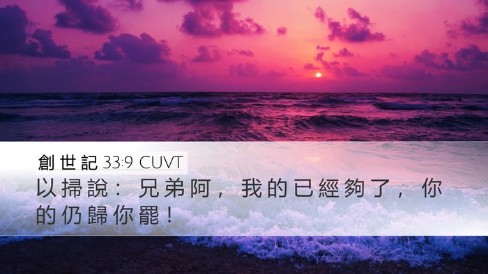 創 世 記 33:9 CUVT Desktop Wallpaper - 以 掃 說 ： 兄 弟 阿 ， 我 的 已 經 - Desktop Bible Verse Wallpaper