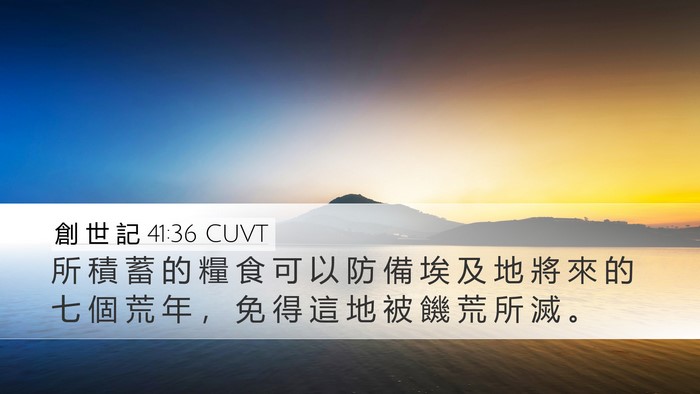 創 世 記 41:36 CUVT Desktop Wallpaper - 所 積 蓄 的 糧 食 可 以 防 備 埃 及 - Desktop Bible Verse Wallpaper
