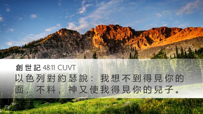創 世 記 48:11 CUVT Desktop Wallpaper - 以 色 列 對 約 瑟 說 ： 我 想 不 到 - Desktop Bible Verse Wallpaper