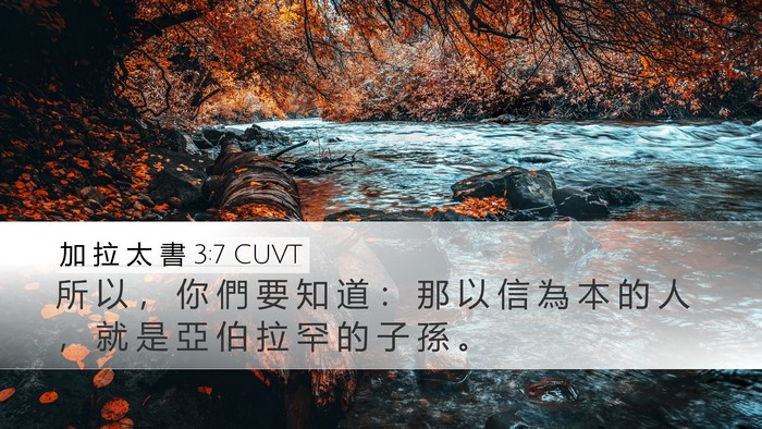 加 拉 太 書 3:7 CUVT Desktop Wallpaper - 所 以 ， 你 們 要 知 道 ： 那 以 信 - Desktop Bible Verse Wallpaper