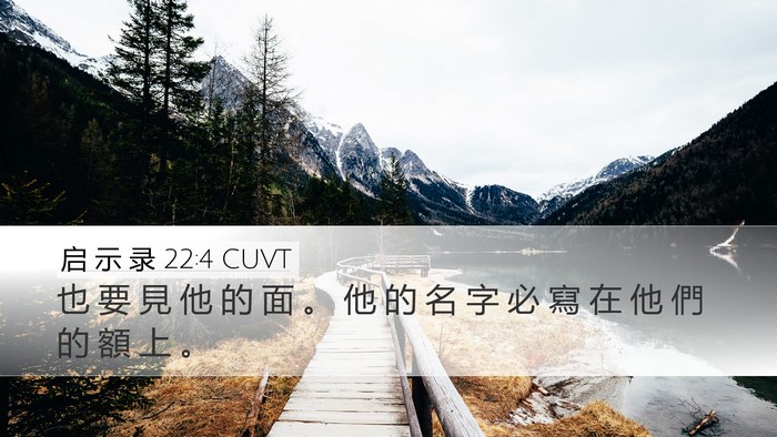 启 示 录 22:4 CUVT Desktop Wallpaper - 也 要 見 他 的 面 。 他 的 名 字 必 - Desktop Bible Verse Wallpaper