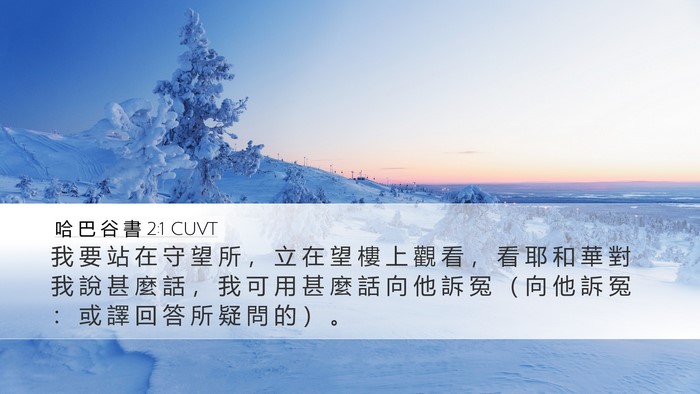 哈 巴 谷 書 2:1 CUVT Bible Verse Image