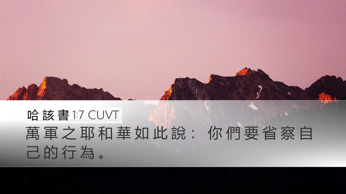 哈 該 書 1:7 CUVT Desktop Wallpaper - 萬 軍 之 耶 和 華 如 此 說 ： 你 們 - Desktop Bible Verse Wallpaper