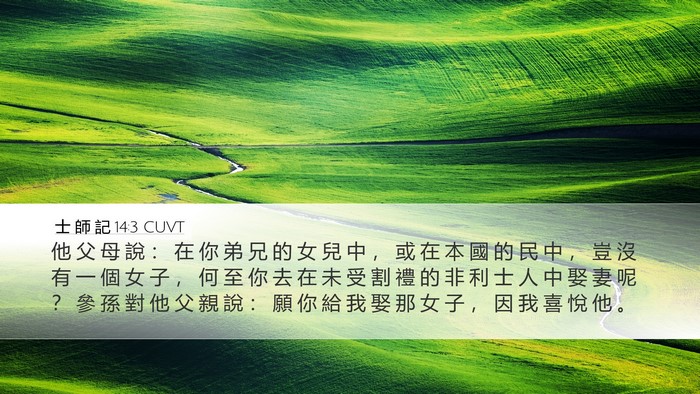 士 師 記 14:3 CUVT Bible Verse Image