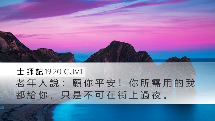 士 師 記 19:20 CUVT Desktop Wallpaper - 老 年 人 說 ： 願 你 平 安 ！ 你 所 - Desktop Bible Verse Wallpaper