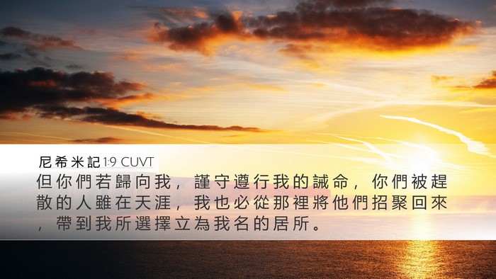 尼 希 米 記 1:9 CUVT Desktop Wallpaper - 但 你 們 若 歸 向 我 ， 謹 守 遵 行 - Desktop Bible Verse Wallpaper
