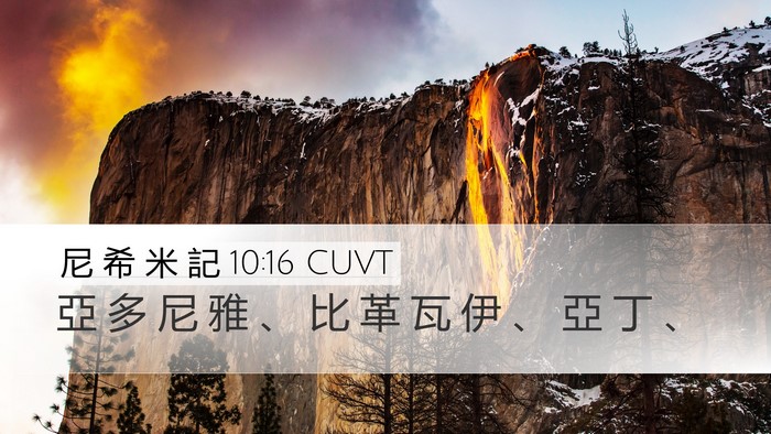 尼 希 米 記 10:16 CUVT Desktop Wallpaper - 亞 多 尼 雅 、 比 革 瓦 伊 、 亞 丁 - Desktop Bible Verse Wallpaper