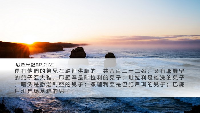 尼 希 米 記 11:12 CUVT Bible Verse Image