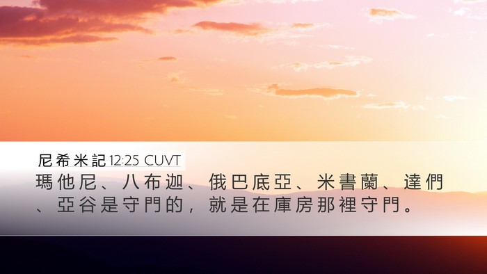 尼 希 米 記 12:25 CUVT Bible Verse Image