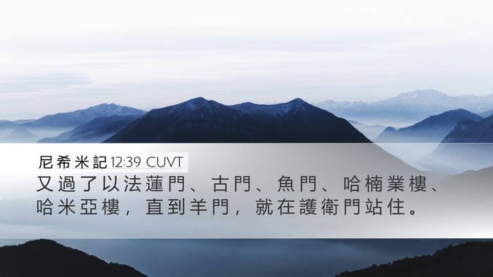 尼 希 米 記 12:39 CUVT Bible Verse Image