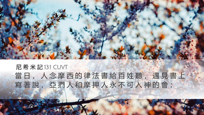 尼 希 米 記 13:1 CUVT Bible Verse Image