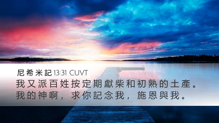 尼 希 米 記 13:31 CUVT Bible Verse Image