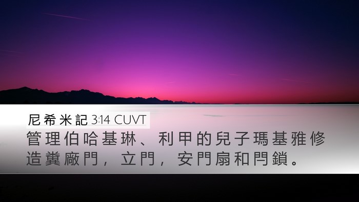 尼 希 米 記 3:14 CUVT Bible Verse Image