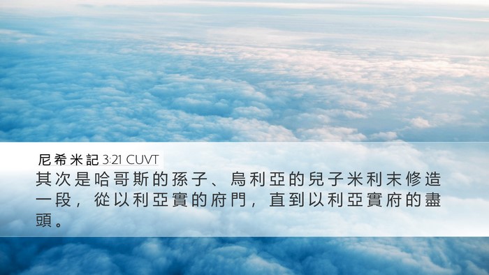 尼 希 米 記 3:21 CUVT Bible Verse Image