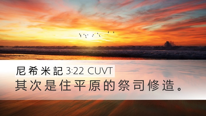 尼 希 米 記 3:22 CUVT Desktop Wallpaper - 其 次 是 住 平 原 的 祭 司 修 造 - Desktop Bible Verse Wallpaper