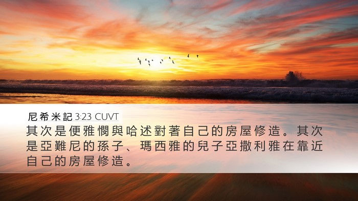 尼 希 米 記 3:23 CUVT Bible Verse Image