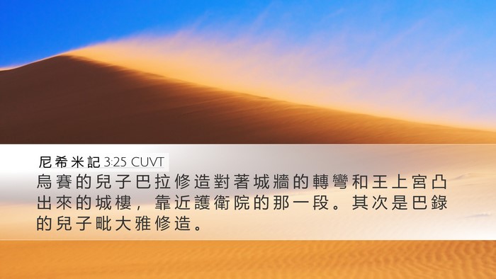 尼 希 米 記 3:25 CUVT Bible Verse Image