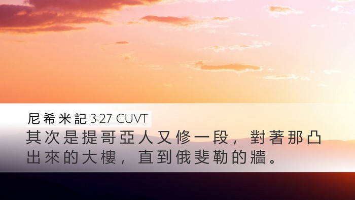 尼 希 米 記 3:27 CUVT Bible Verse Image