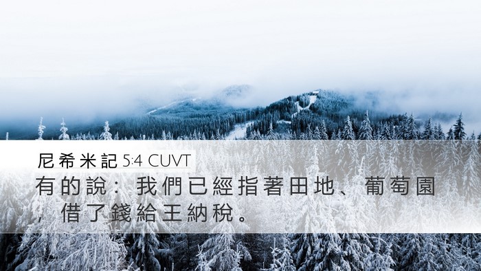 尼 希 米 記 5:4 CUVT Desktop Wallpaper - 有 的 說 ： 我 們 已 經 指 著 田 地 - Desktop Bible Verse Wallpaper
