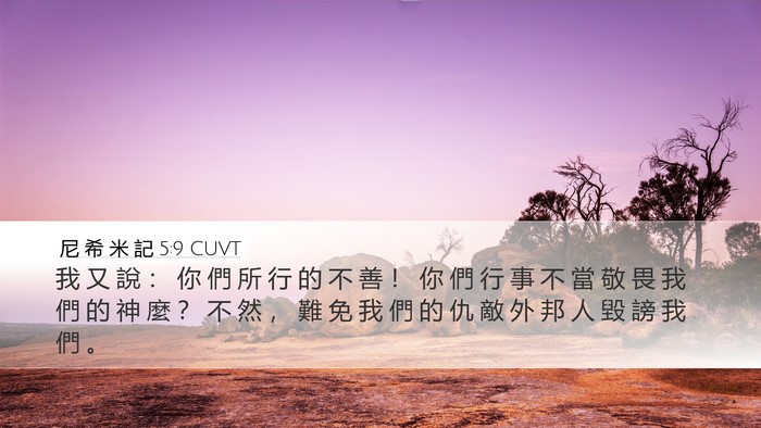 尼 希 米 記 5:9 CUVT Bible Verse Image