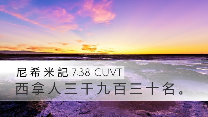 尼 希 米 記 7:38 CUVT Desktop Wallpaper - 西 拿 人 三 千 九 百 三 十 名 - Desktop Bible Verse Wallpaper