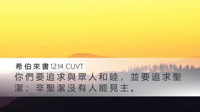 希 伯 來 書 12:14 CUVT Bible Verse Image