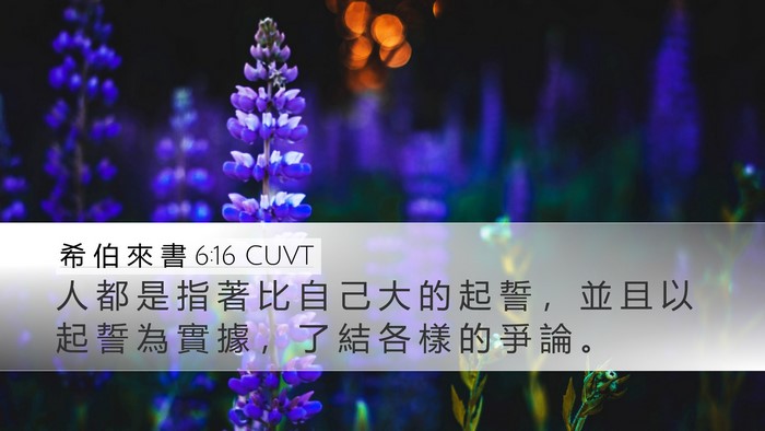 希 伯 來 書 6:16 CUVT Bible Verse Image