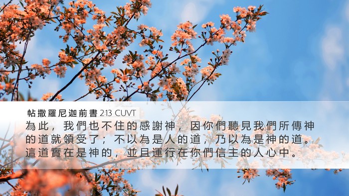 帖 撒 羅 尼 迦 前 書 2:13 CUVT Bible Verse Image