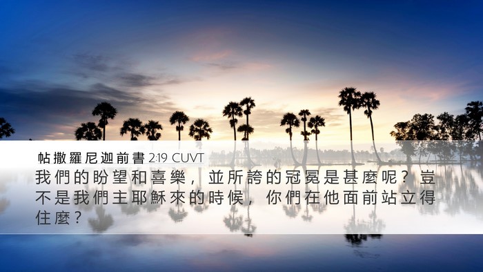 帖 撒 羅 尼 迦 前 書 2:19 CUVT Bible Verse Image