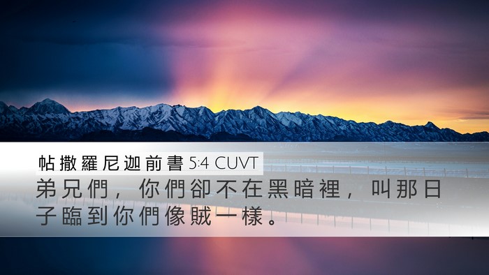帖 撒 羅 尼 迦 前 書 5:4 CUVT Desktop Wallpaper - 弟 兄 們 ， 你 們 卻 不 在 黑 暗 裡 - Desktop Bible Verse Wallpaper