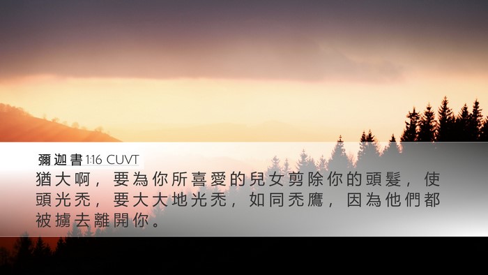 彌 迦 書 1:16 CUVT Bible Verse Image