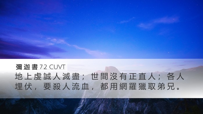 彌 迦 書 7:2 CUVT Bible Verse Image