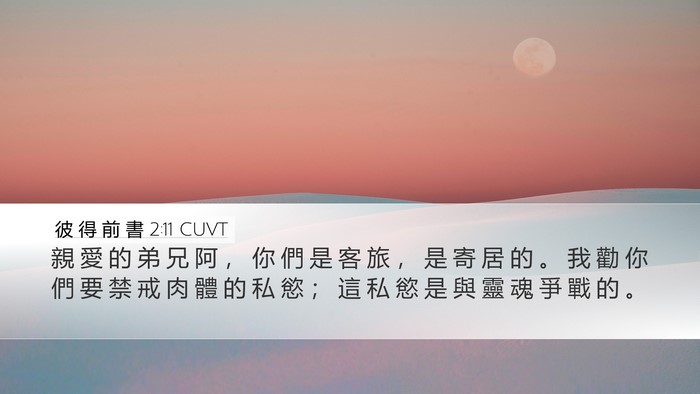 彼 得 前 書 2:11 CUVT Bible Verse Image