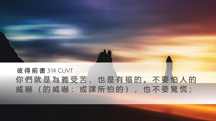 彼 得 前 書 3:14 CUVT Bible Verse Image