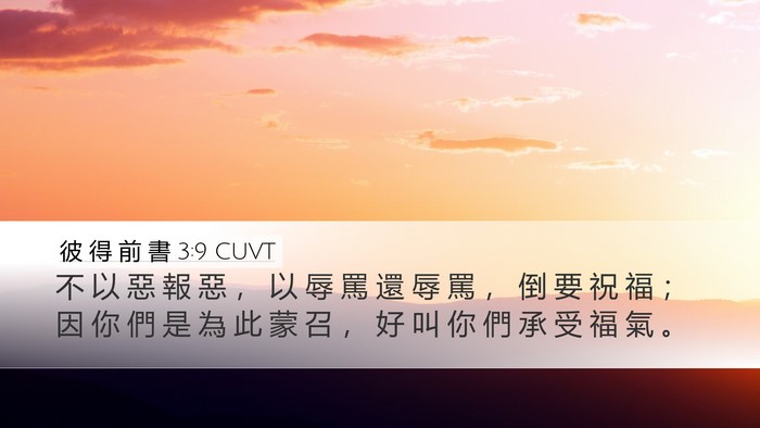 彼 得 前 書 3:9 CUVT Bible Verse Image