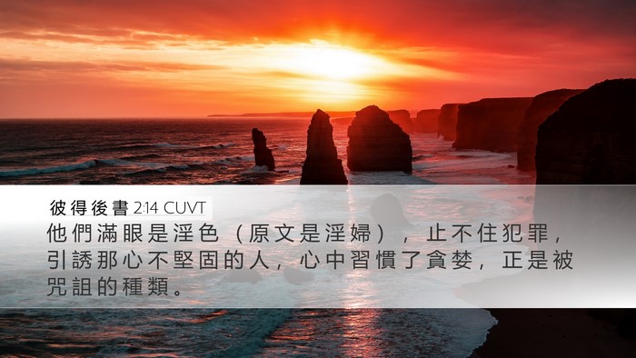 彼 得 後 書 2:14 CUVT Bible Verse Image