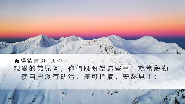 彼 得 後 書 3:14 CUVT Bible Verse Image